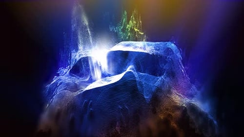 Abstract Digital Wave Glowing Particle Background