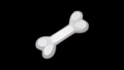 Animated Cartoon Bone with Sparkle Reveal