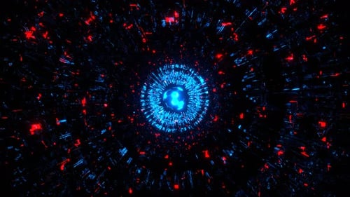 Blue And Red Abstract Sci Fi Background VJ Loop l 4K