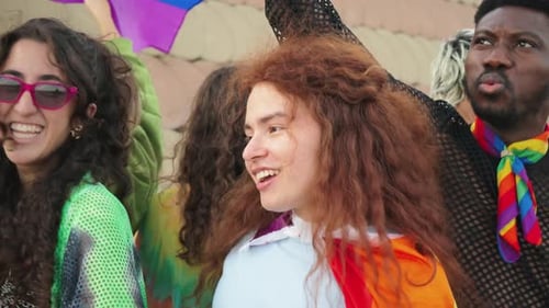 Diverse Group Celebrates at Pride Parade