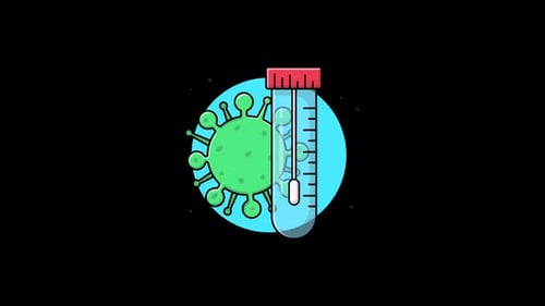 Animated COVID-19 Swab Test and Coronavirus Icon