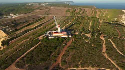 Lighthouse on Cabo Espichel Cape Espichel on Atlantic Ocean