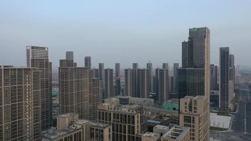 Panoramic city skyline in Hangzhou china