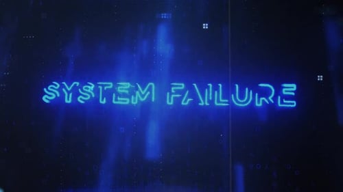 Futuristic Neon Glitch Text Reveal: System Failure