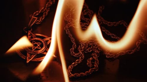 Religion Symbol Pentagram On Fire 1