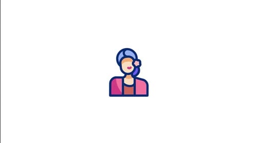 Animated Flat Design Icon of a Woman