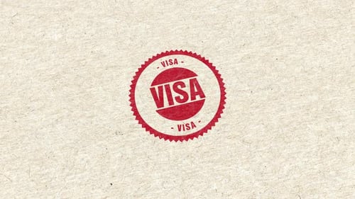 Golden Stamp Animation Revealing VISA Mark on Paper