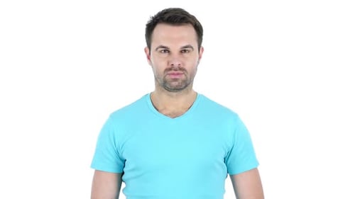 Portrait of Middle Aged Man White Background