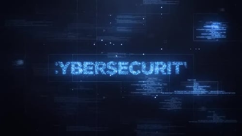 Cybersecurity Word On Dynamic Technology Background