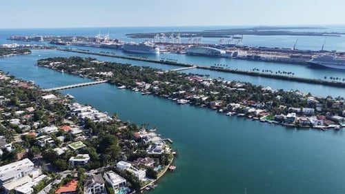 Port Of Miami At Miami In Florida United States.