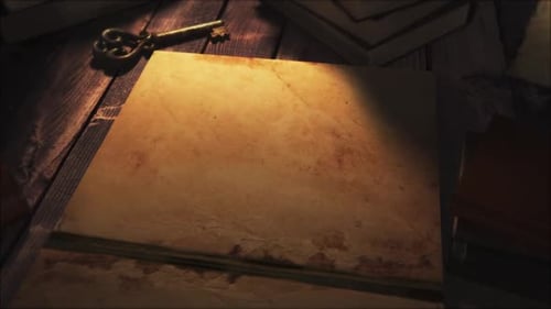 Vintage Book Page Turn Reveal Animation