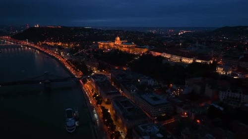 Budapest, Hungría, vista aérea del Castillo de Buda