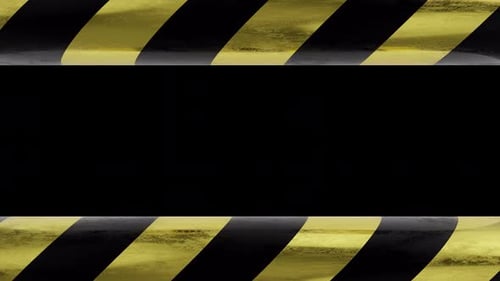 Loop Of Warning Hazard In Yellow And Black Color With Alpha Channel