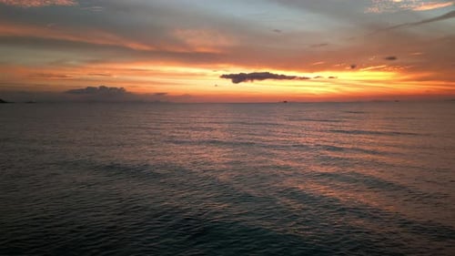 Cinematic Shot of Time After Sunset Over the Sea