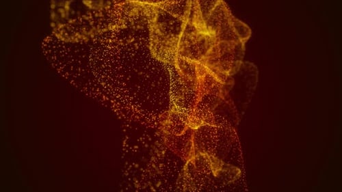 Abstract Golden Particle Flowing Wave Background