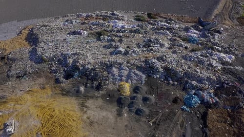 Aerial View of a Large Landfill Site