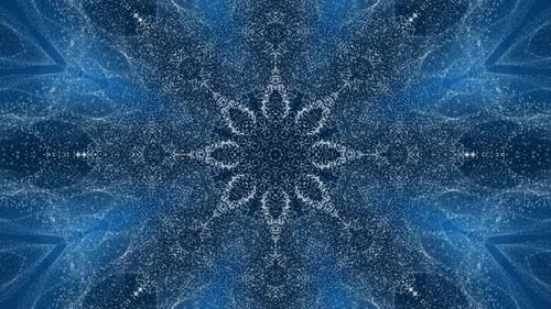 Abstract Blue Particle Kaleidoscope Pattern Loop