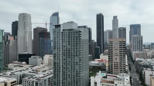 Downtown Los Angeles aerial footage