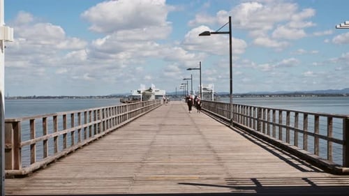 Wooden pier or jetty, located in Australia.