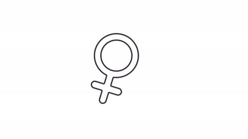 Minimalist Female Gender Symbol Icon Animation