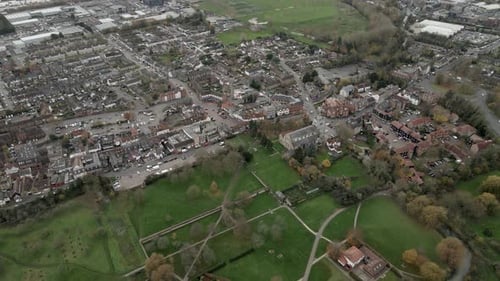 Waltham Abbey Essex High Point of view Aerial 4K footage