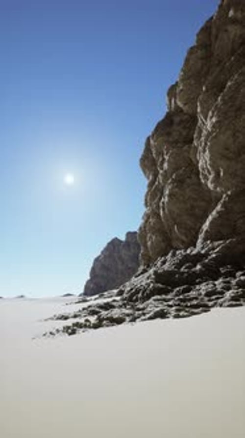 Bright Sun Over Sandy Beach