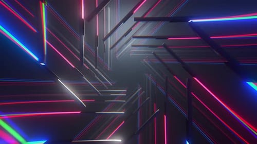 Abstract Neon Tunnel Loop Background Animation