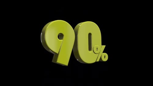 90 percent - Yellow 3D Animation