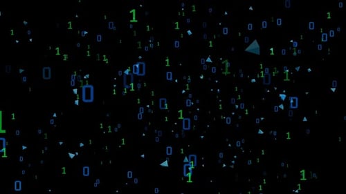 Futuristic Binary Code and Geometric Data Stream