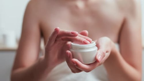 Daily care and moisturizing body skin lotion skin cream care body care in the spa salon young skin