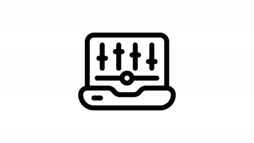 audio editing line icon animation