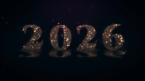 2026 Gold Particles Title Loop Background