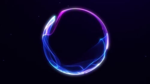 Neon Fluid Energy Sphere Abstract Background Loop