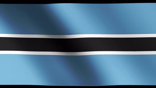 Waving Botswana Flag Seamless Loop Animation