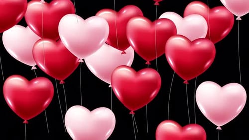 Heart Balloon Transition Alpha Channel