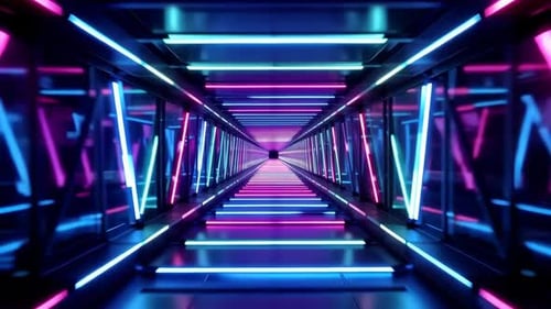 Cosmic Neon Light Tunnel