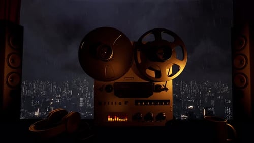 The magic of analog sound on a rainy night.
