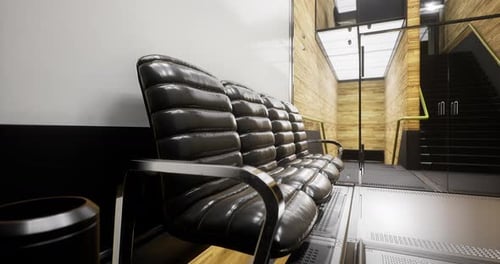 Modern Lounge Seating Area in Sleek Contemporary Building Design