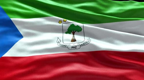 Equatorial Guinea Flag Waving Loop Animation