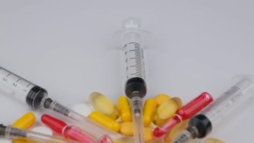 Medical Pills, Capsules and Syringes