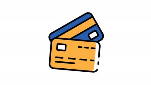 Animated Flat Design Credit Cards Payment Icon