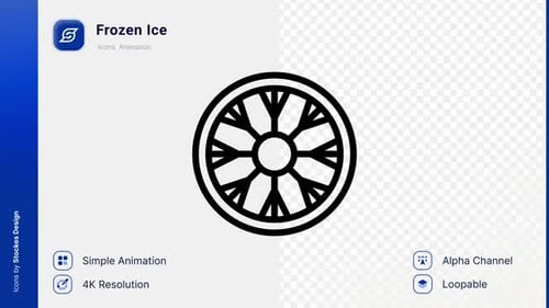 Animated Minimalist Ice Snowflake Icon
