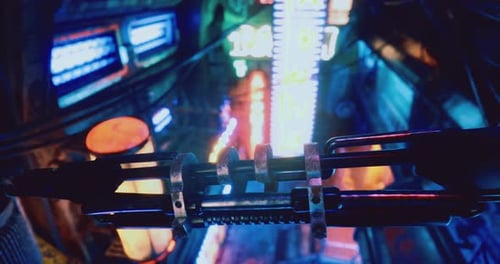 Futuristic Cyberpunk Tunnel Flythrough with Neon Glow