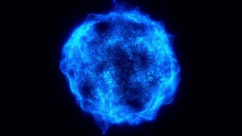 Abstract Blue Energy Pulsating Particle Sphere