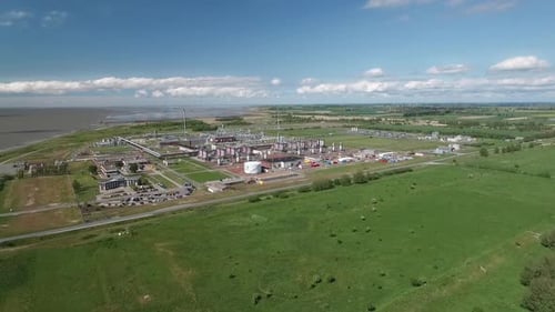 Foto aérea do Terminal Gassco em Emden, Alemanha
