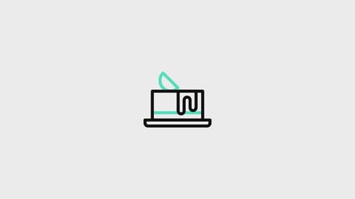 Animated Cake Slice Icon in Flat Design