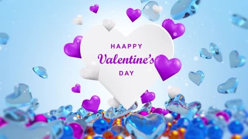 Animated Hearts and Spheres Valentine's Day Celebration