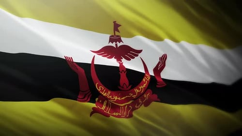Brunei Flag Waving Seamless Loop