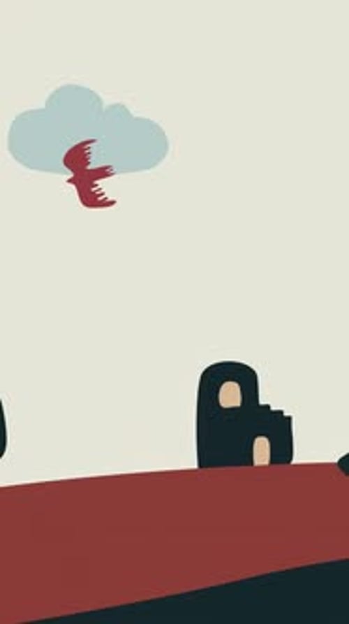 Minimal Mountain Land Space Illustration Loop Background