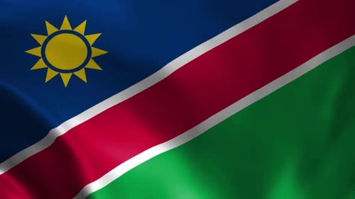 Namibia Flag Waving Seamless Loop Animation
